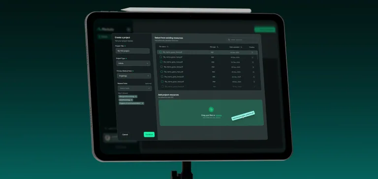 Medudy document workflow on a tablet